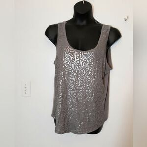 Allison Brittney gray sequin tank top